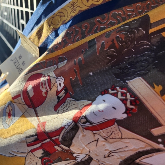 Waiki Asian water carrier silk scarf‎ NWT - Picture 3 of 10